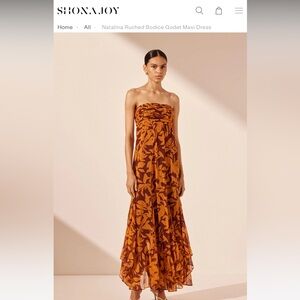 Shona Joy Natalina Ruched Bodice Godet Maxi Dress